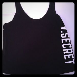 Pink - black tank top with VS logo & scoop back !